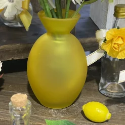 VASE VERRE BOMBÉ 7X10.5CM 150ML JAUNE