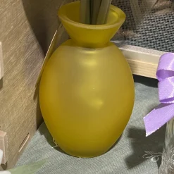 VASE VERRE BOMBÉ 7X10.5CM 150ML JAUNE