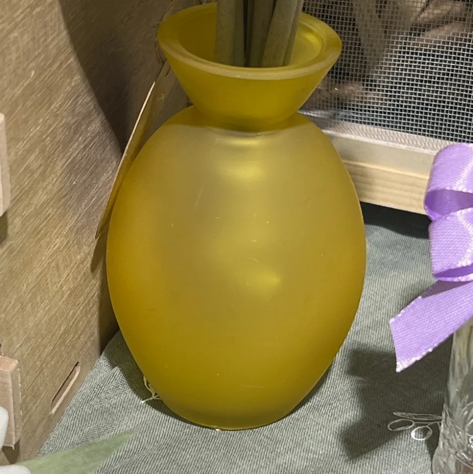 VASE VERRE BOMBÉ 7X10.5CM 150ML JAUNE