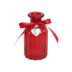 VASE VERRE DÉCO RUBAN PENDENTIF CUR 10.5CM ROUGE