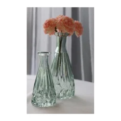 VASE VERRE FAÇONNÉ 6.8X14.5CM VERT SAUGE