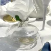 VASE VERRE LÉONIE LISERÉ OR 6.2X8.9CM TRANSPARENT