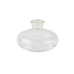 VASE VERRE LÉONIE LISERÉ OR 6.2X8.9CM TRANSPARENT