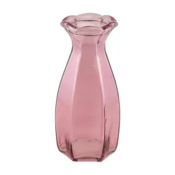VASE VERRE NYMPHEA 20CM ROSE