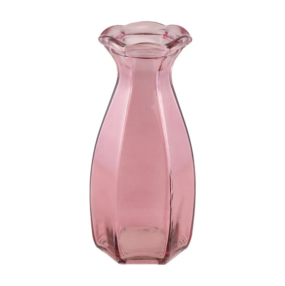 VASE VERRE NYMPHEA 20CM ROSE