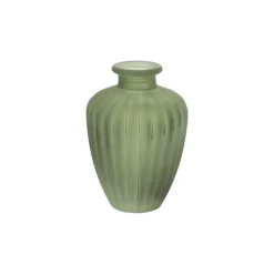 VASE VERRE ONDULÉ GIVRÉ 10.5CM 180ML VERT-DE-GRIS