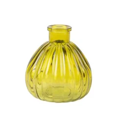VASE VERRE RAINURÉ FLORA 8X9CM 210ML PISTACHE