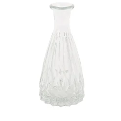 VASE VERRE STRIÉ VINTAGE 7X15CM TRANSPARENT