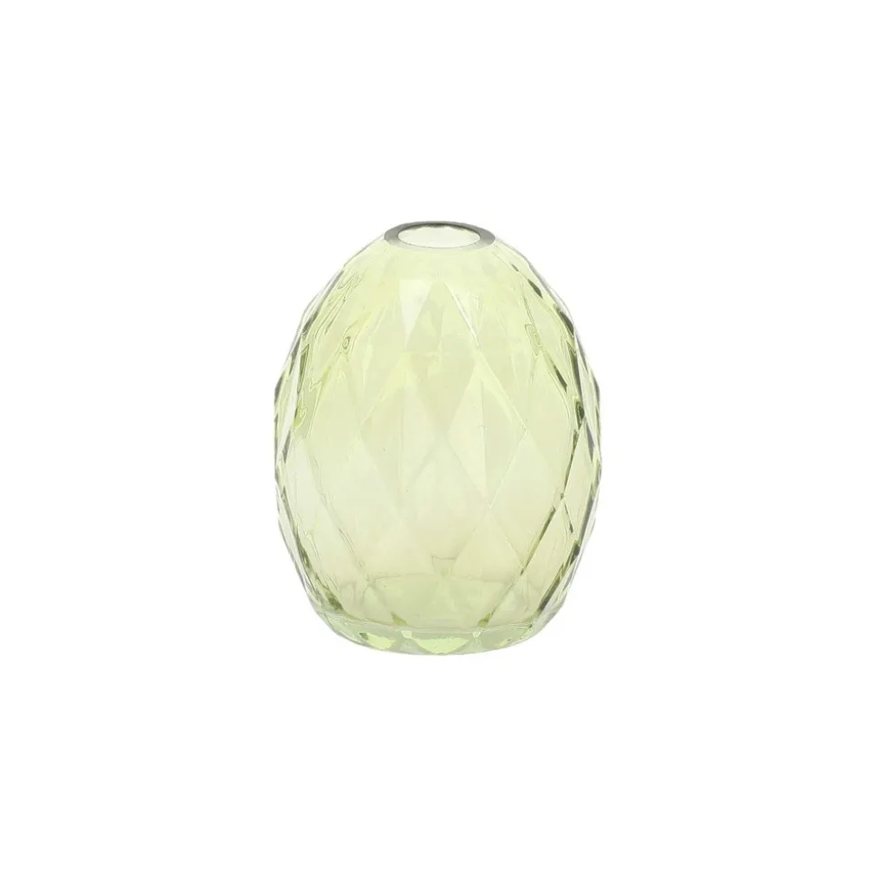 VASE VERRE UF FACETTÉ 8.5X10.5CM 330ML SAUGE