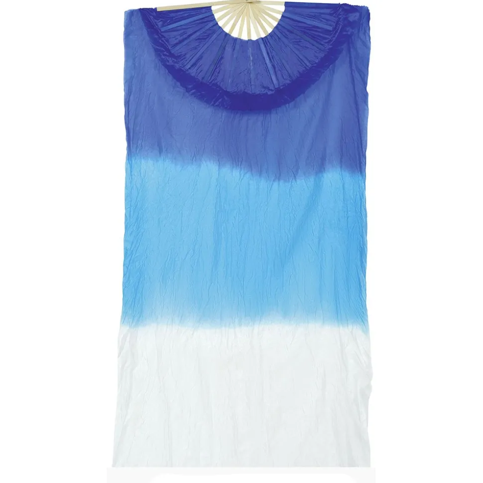 ÉVENTAIL OCEAN VIBES 60X140CM DÉGRADÉ BLEU-BLANC