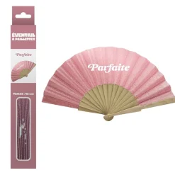 ÉVENTAIL PAILLETTES PARFAITE 42CM ROSE