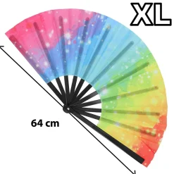 ÉVENTAIL RAVE VIBE UV 64CM MULTICOLORE