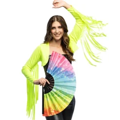 ÉVENTAIL RAVE VIBE UV 64CM MULTICOLORE