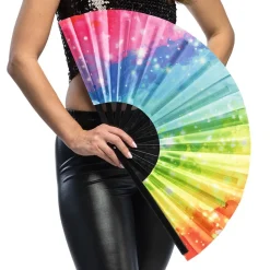 ÉVENTAIL RAVE VIBE UV 64CM MULTICOLORE