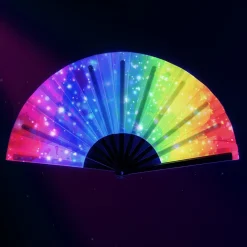 ÉVENTAIL RAVE VIBE UV 64CM MULTICOLORE