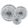 3 ÉVENTAILS DÉCO ARGENT 23-32-40CM