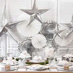3 ÉVENTAILS DÉCO BLANC CASSÉ 23-32-40CM