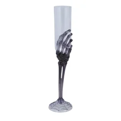 VERRE À CHAMPAGNE DÉCORATIF MAIN SQUELETTE 25CM
