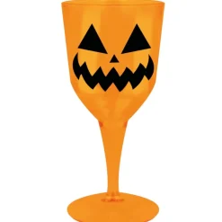 VERRE À PIED COUPE DÉCORATIVE CITROUILLE 9X19CM