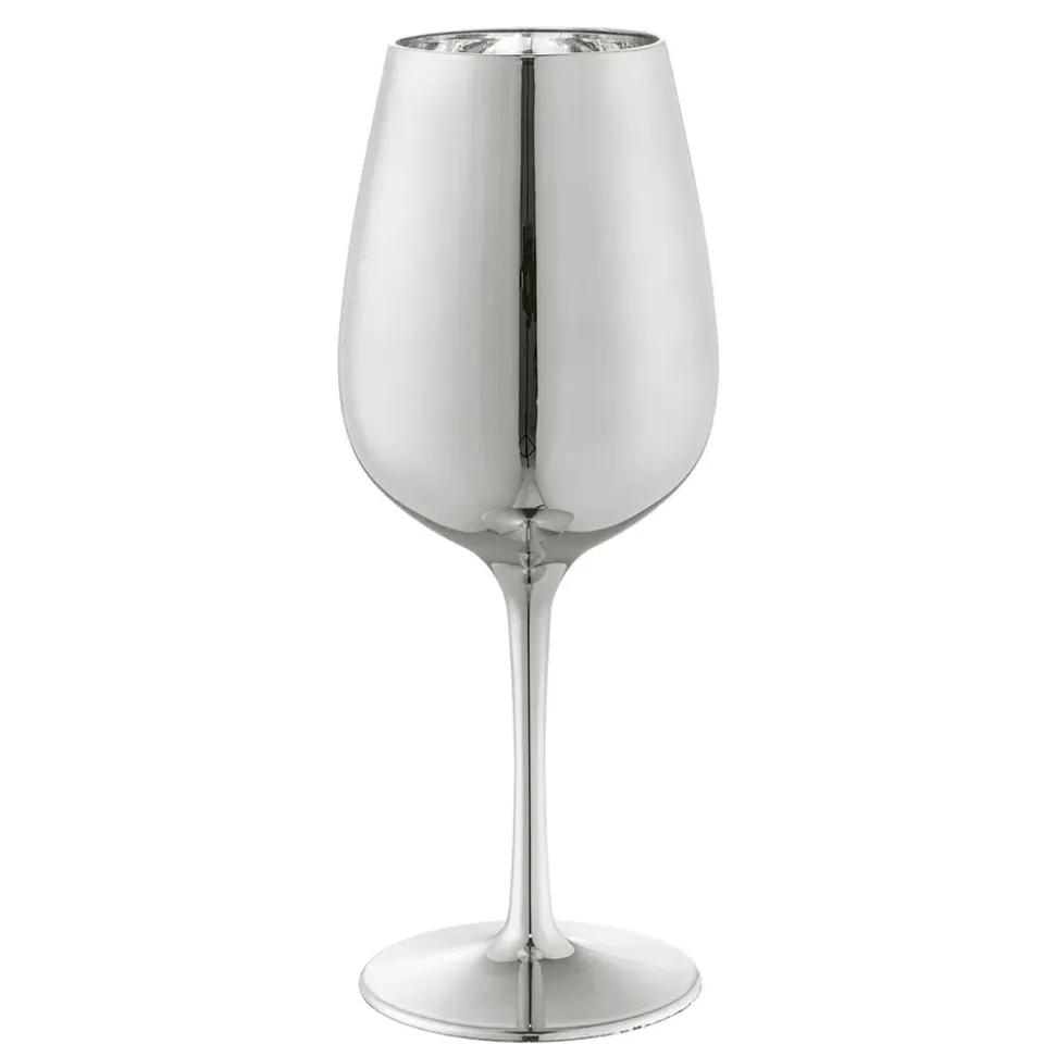 VERRE À PIED PLASTIQUE ARGENTÉ 45CL