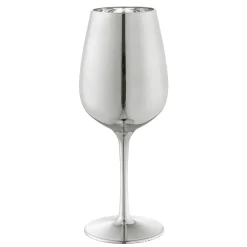 VERRE À PIED PLASTIQUE ARGENTÉ 45CL