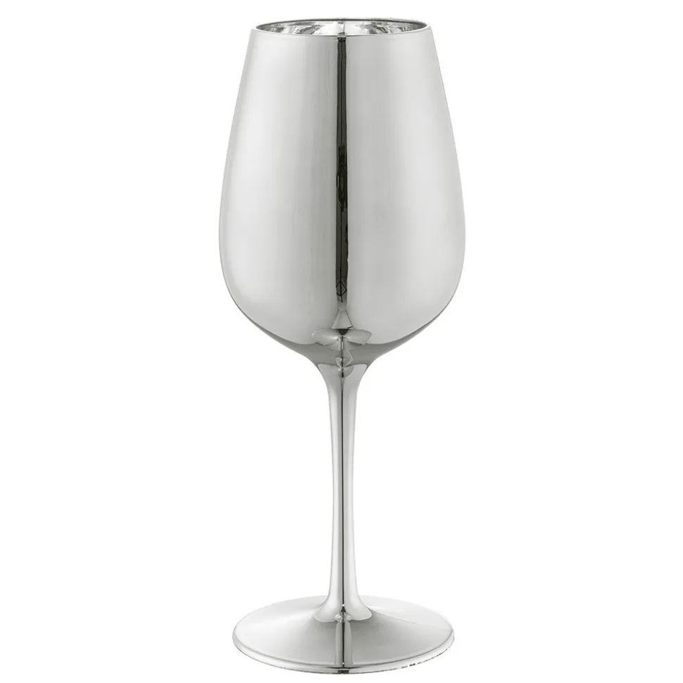 VERRE À PIED PLASTIQUE ARGENTÉ 45CL