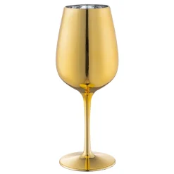 VERRE À PIED PLASTIQUE DORÉ 45CL