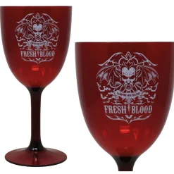 VERRE À PIED RÉUTILISABLE SANG FRAIS 19CM ROUGE