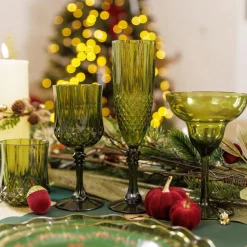 VERRE À PIED RÉUTILISABLE VINTAGE 22CL PISTACHE
