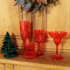 VERRE À PIED RÉUTILISABLE VINTAGE 22CL ROUGE