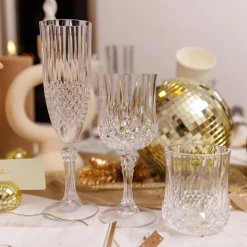VERRE À PIED RÉUTILISABLE VINTAGE 22CL TRANSPARENT