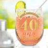 VERRE ROND TRANSPARENT ANNIVERSAIRE 40ANS
