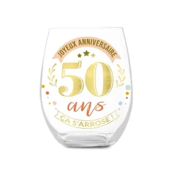 VERRE ROND TRANSPARENT ANNIVERSAIRE 50ANS