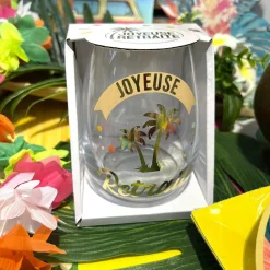 VERRE ROND TRANSPARENT CADEAU RETRAITE