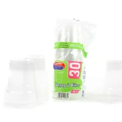 30 VERRES À BIÈRE RÉUTILISABLES 40CL TRANSPARENT