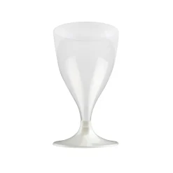 10 VERRES À PIED VIN-EAU 20CL BLANC PERLÉ
