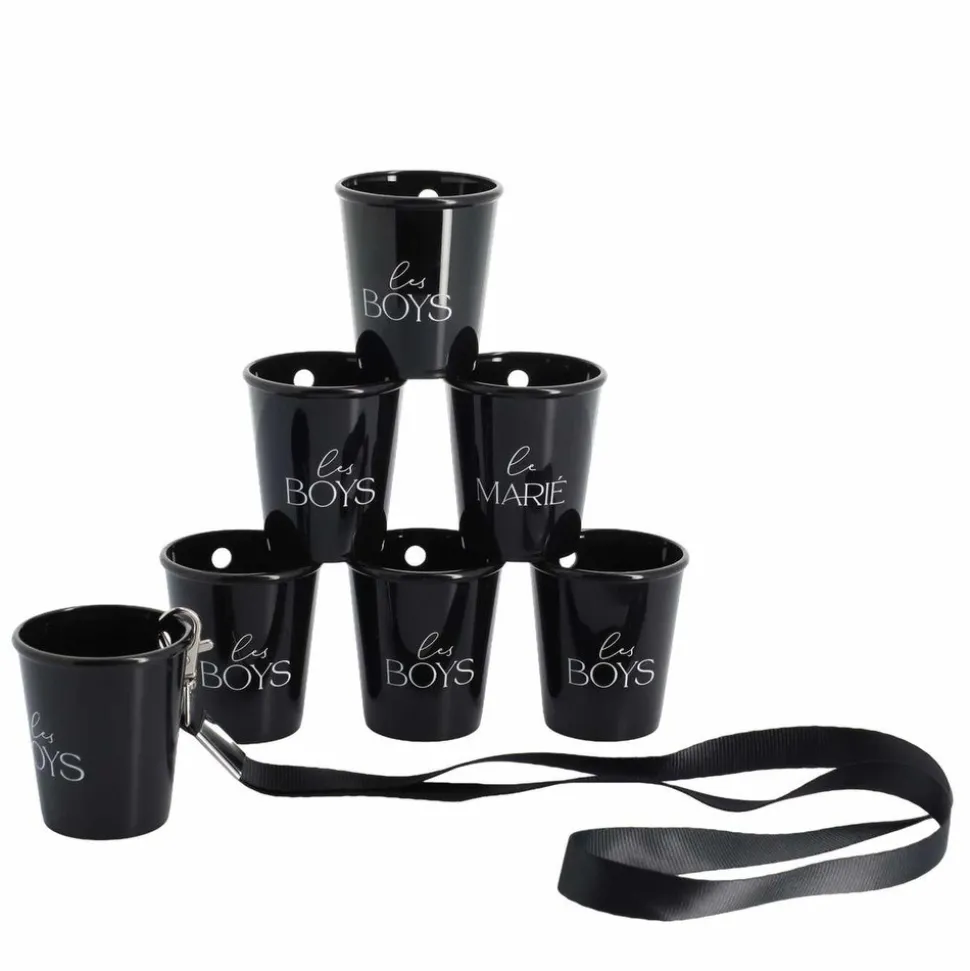 7 VERRES À SHOOTER RÉUTILISABLES BOYS 50CL NOIR