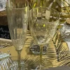 8 VERRES À VIN LUXE 200ML - PAILLETÉ OR