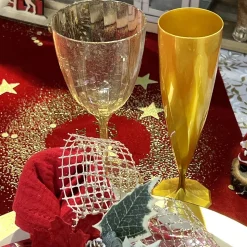 8 VERRES À VIN LUXE 200ML - PAILLETÉ OR