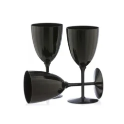 8 VERRES À VIN RÉUTILISABLE 200ML NOIR