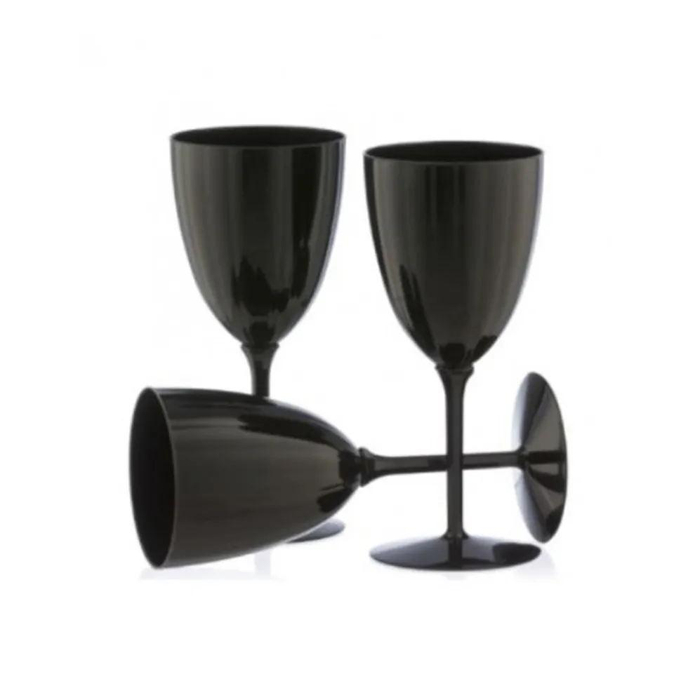 8 VERRES À VIN RÉUTILISABLE 200ML NOIR