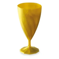 6 VERRES À VIN RÉUTILISABLES 15CL OR