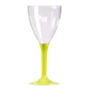 10 VERRES À VIN RÉUTILISABLES 16CL PIED VERT ANIS