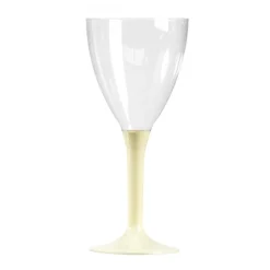 10 VERRES À VIN RÉUTILISABLES 16CL PIED IVOIRE