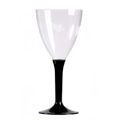 10 VERRES À VIN RÉUTILISABLES 16CL PIED NOIR