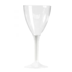 10 VERRES À VIN RÉUTILISABLES 16CL PIED BLANC