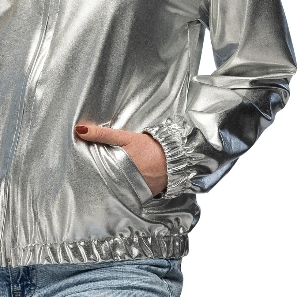 VESTE STREETWEAR FESTIVAL ARGENT MÉTAL FEMME