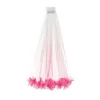 VOILE À FRANGES TULLE OMBRÉE 69CM ROSE