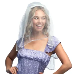 VOILE MARIÉE BLANC PEIGNE CHEVEUX EVJF FEMME