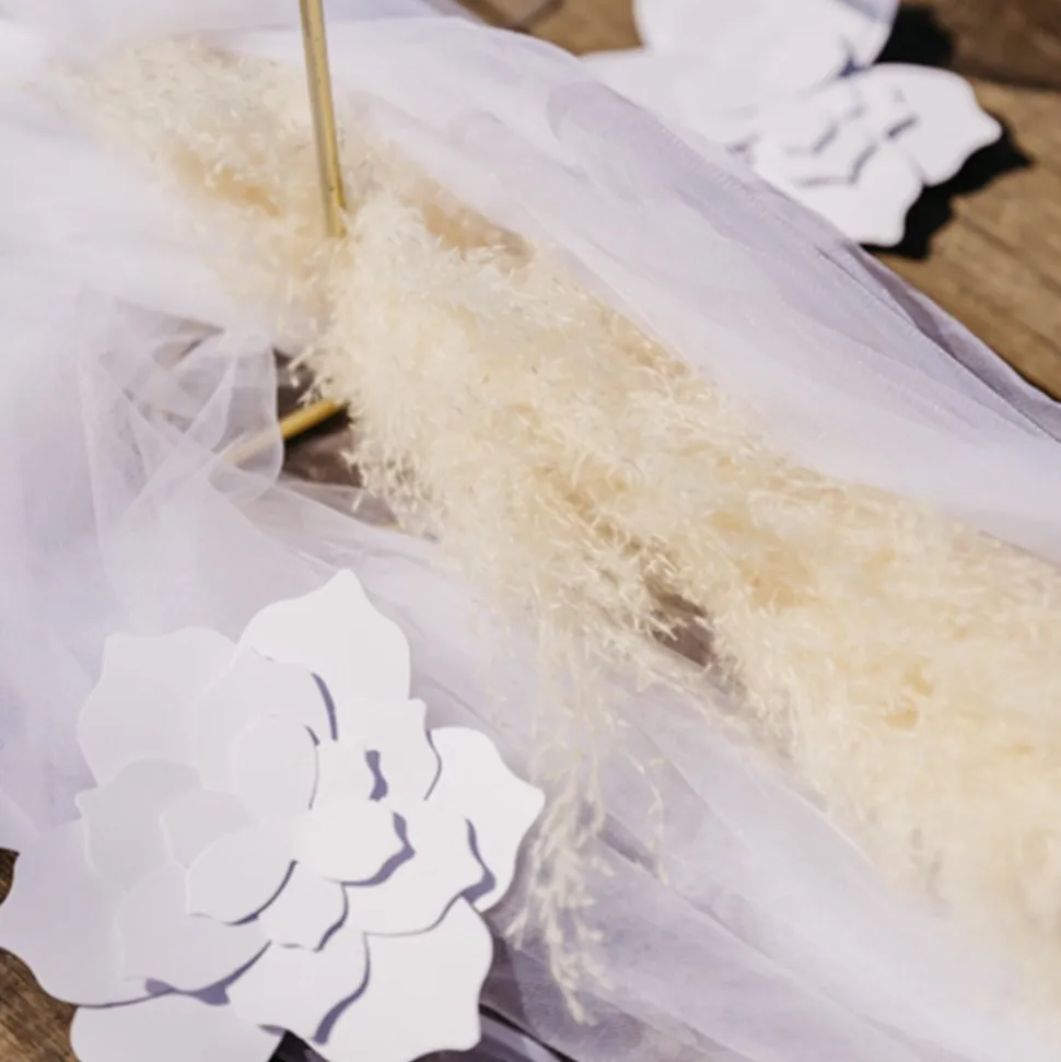 VOILE TISSU ARCHE DE CÉRÉMONIE 1.6X4M BLANC
